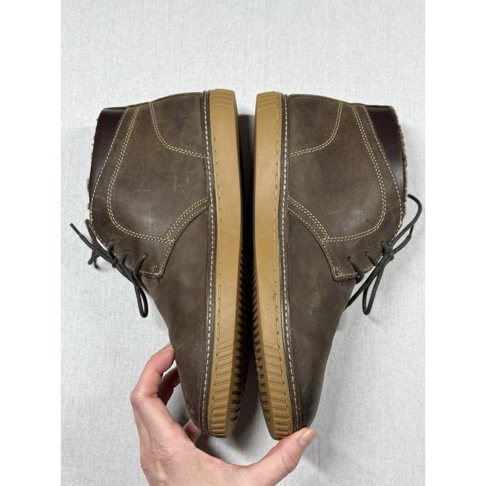 Johnston &‎ Murphy Chukka Boots Sz 10 Brown Leather Shearling Preppy Old Money